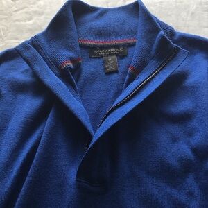 Banana Republic Men's Zip-Up Sweater in Rich Blue